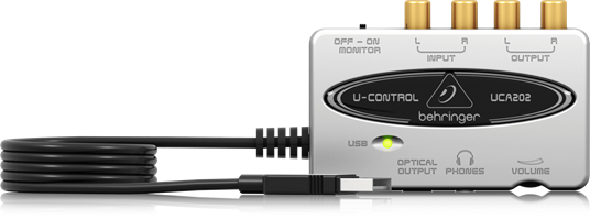 Behringer U-CONTROL UCA202 USB-interface  - Ultra-Low Latency 2 In/2 Out USB/Audio Interface with Digital Output.   